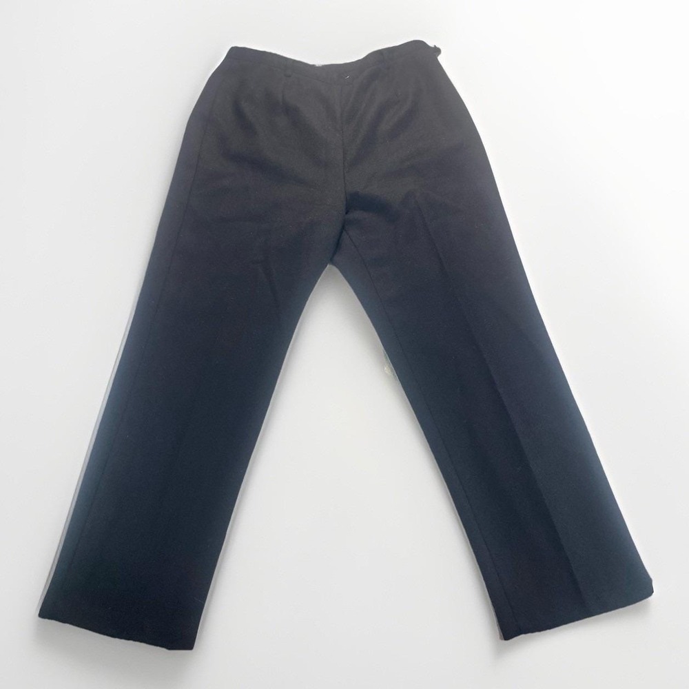 Sag Harbor Petite Vtg Black Woolmark Wool Wide Leg Pants 12P Minimal Capsule